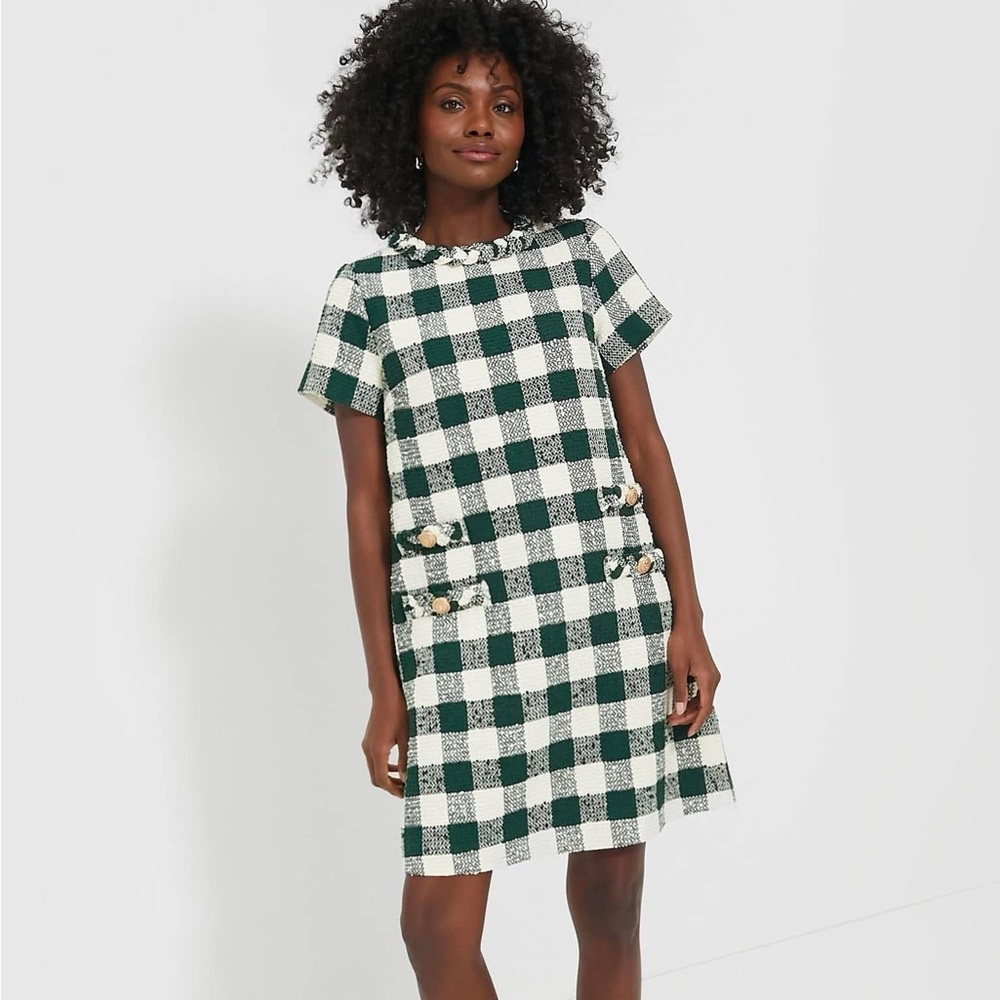 Tuckernuck Gingham Tweed Jackie Dress size L worn once